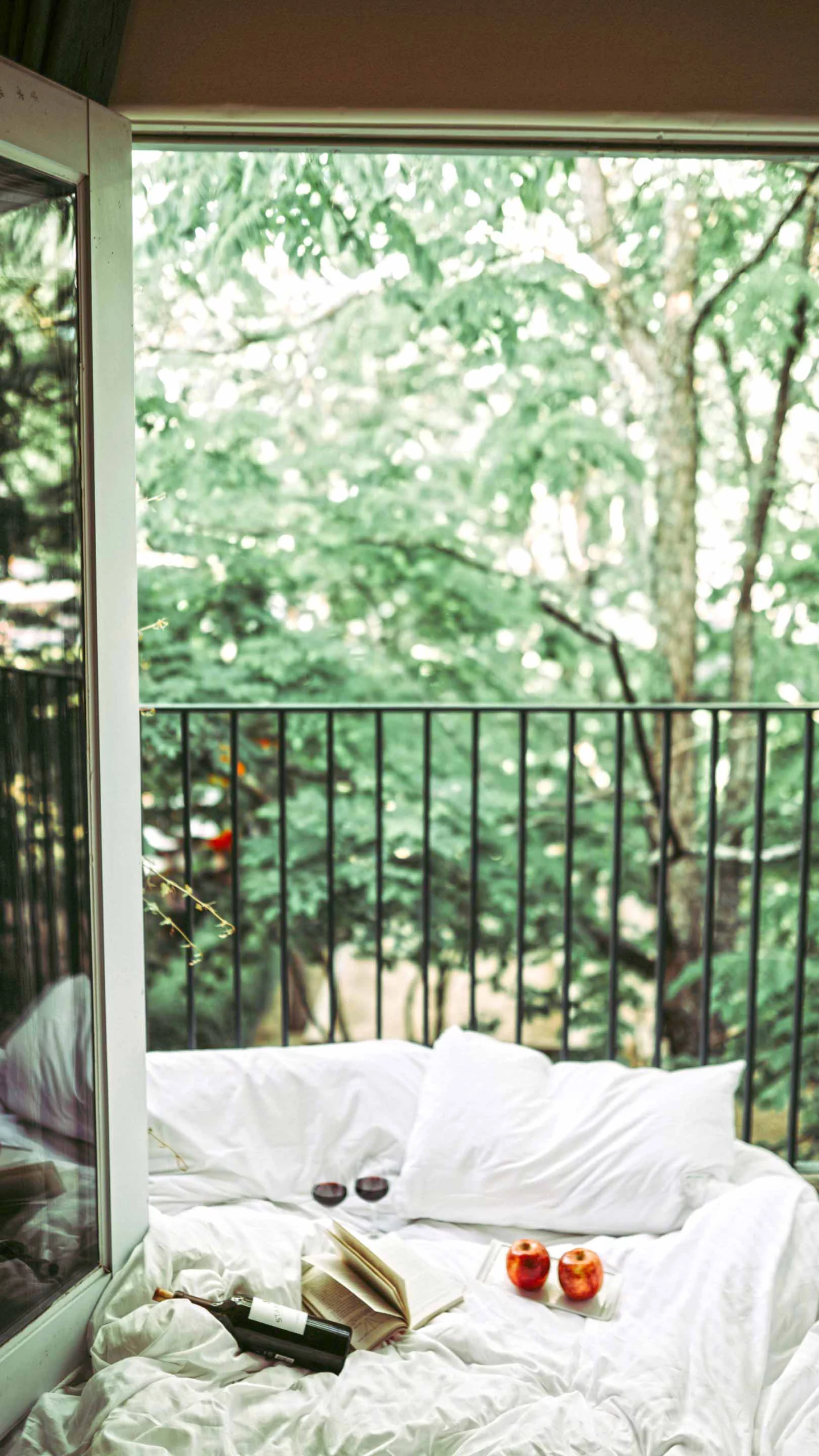 Bed on the balcony