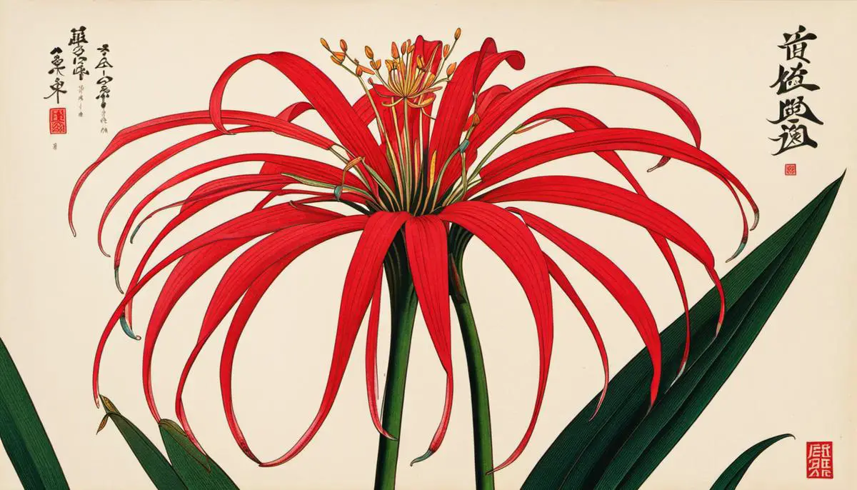 Red Spider Lily - A symbol of life and death, depicted in Japanese art and literature