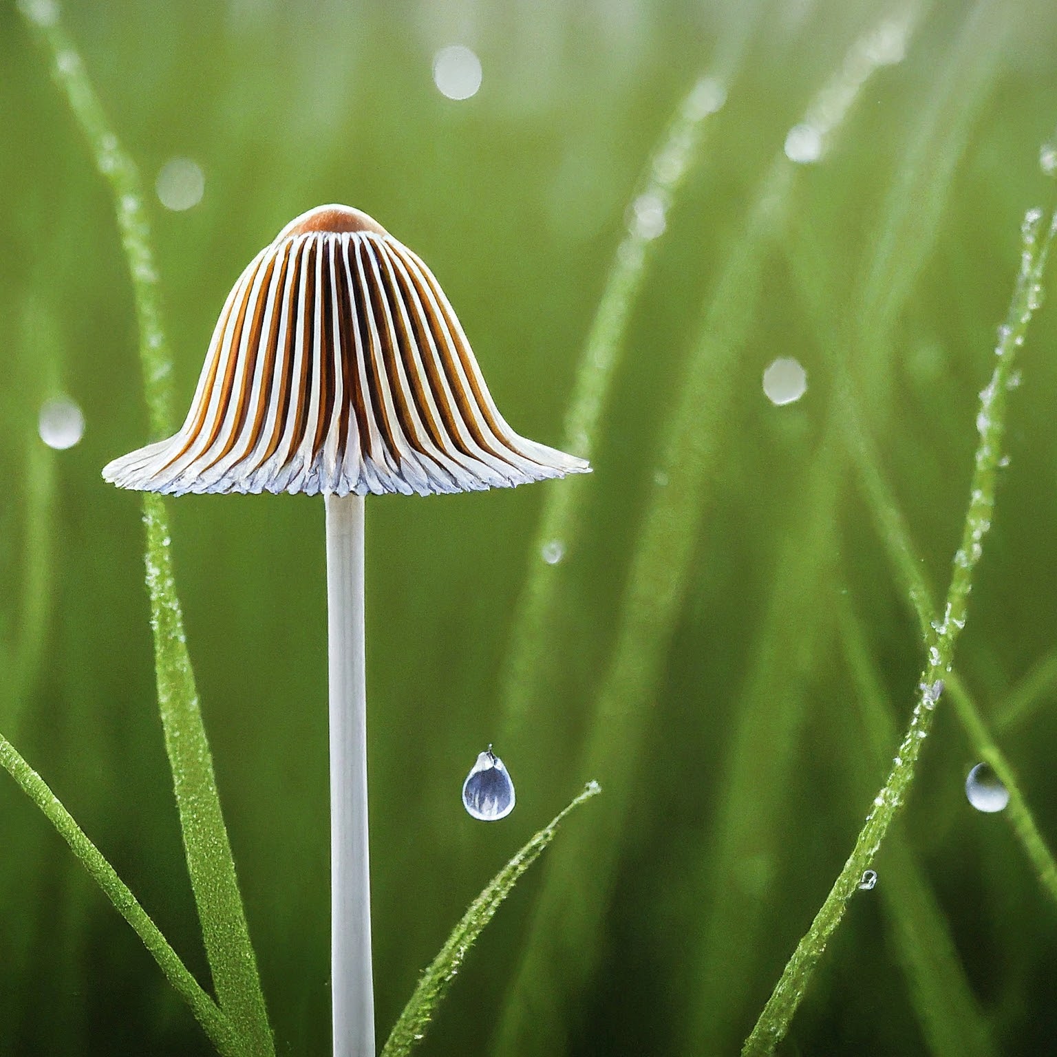 Pleated Inkcap mushroom against a backdrop