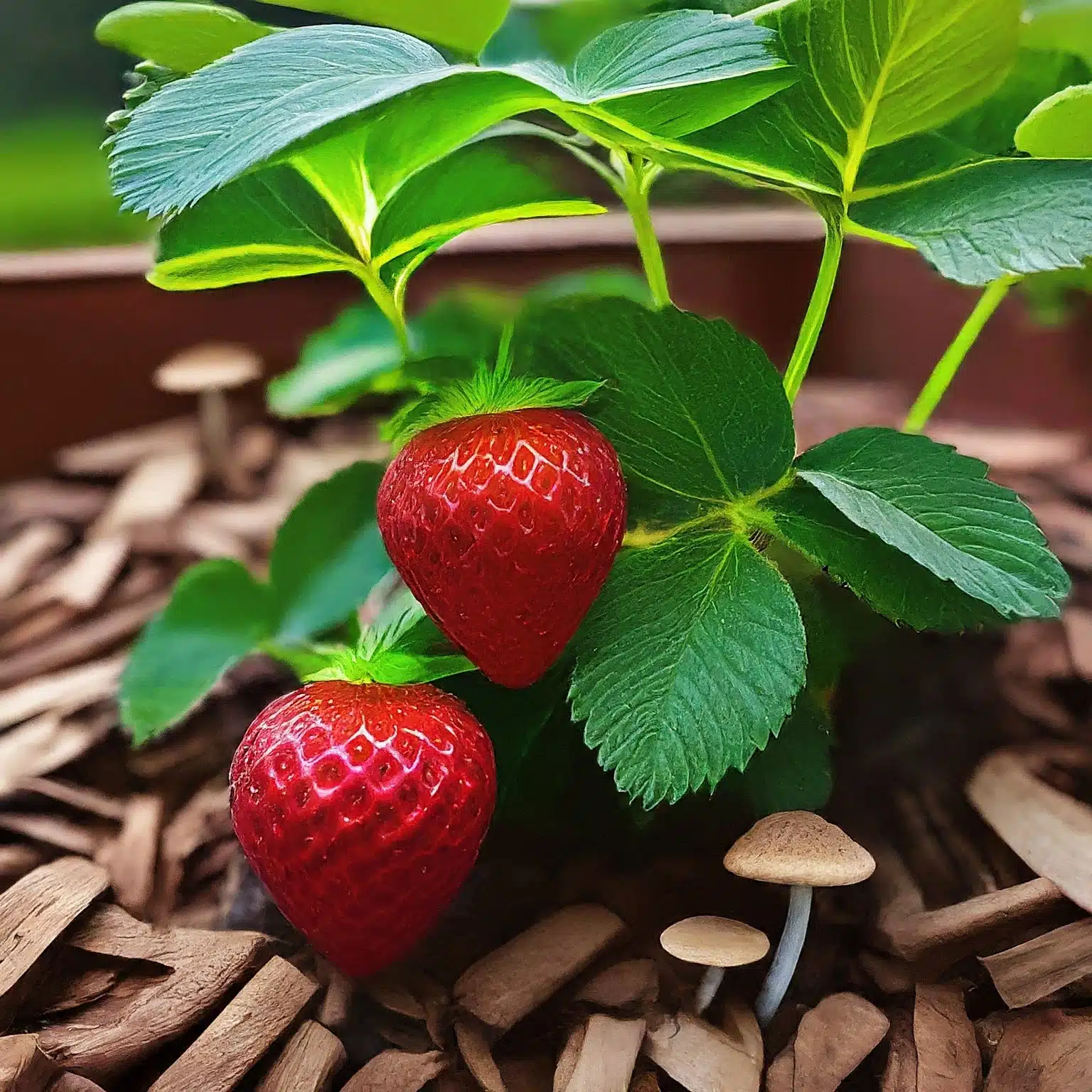 Strawberry Plant with Mycorrhizal Fungi