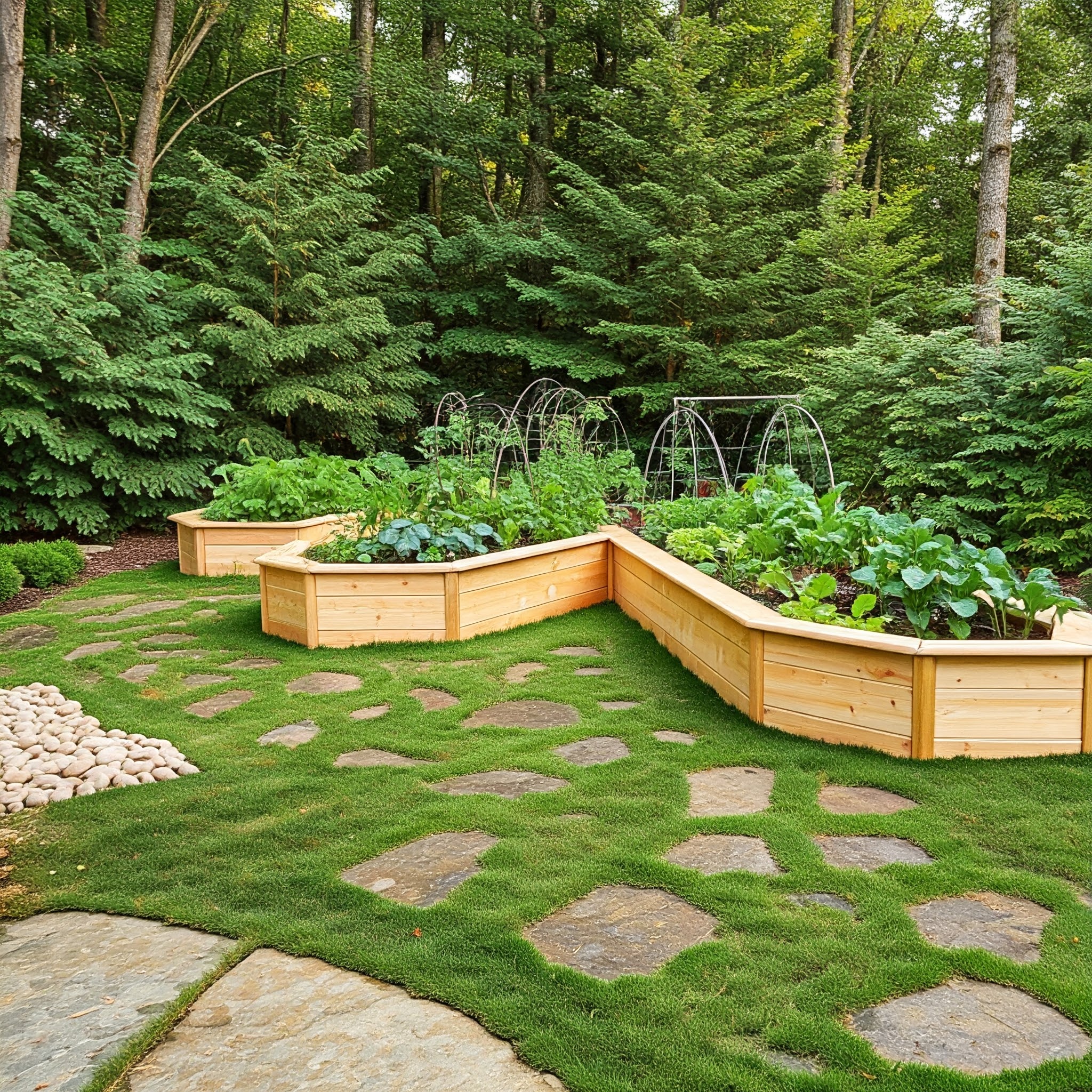 U-shaped raised garden bed