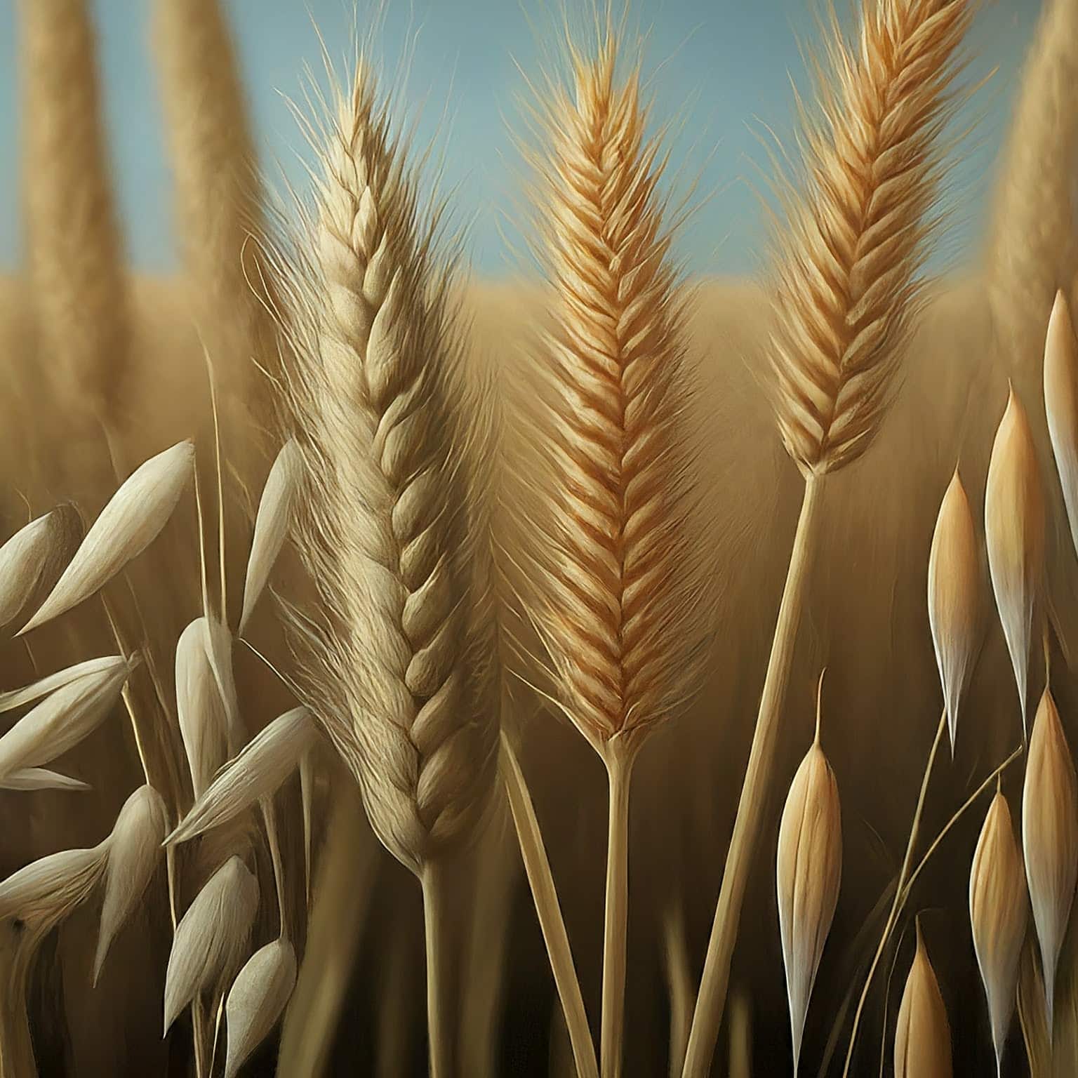 Wheat and Weed Stalks