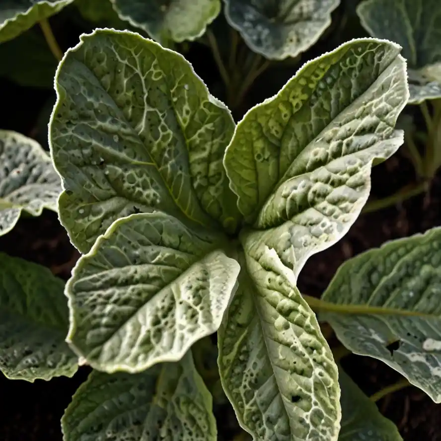 White spots on squash leaves