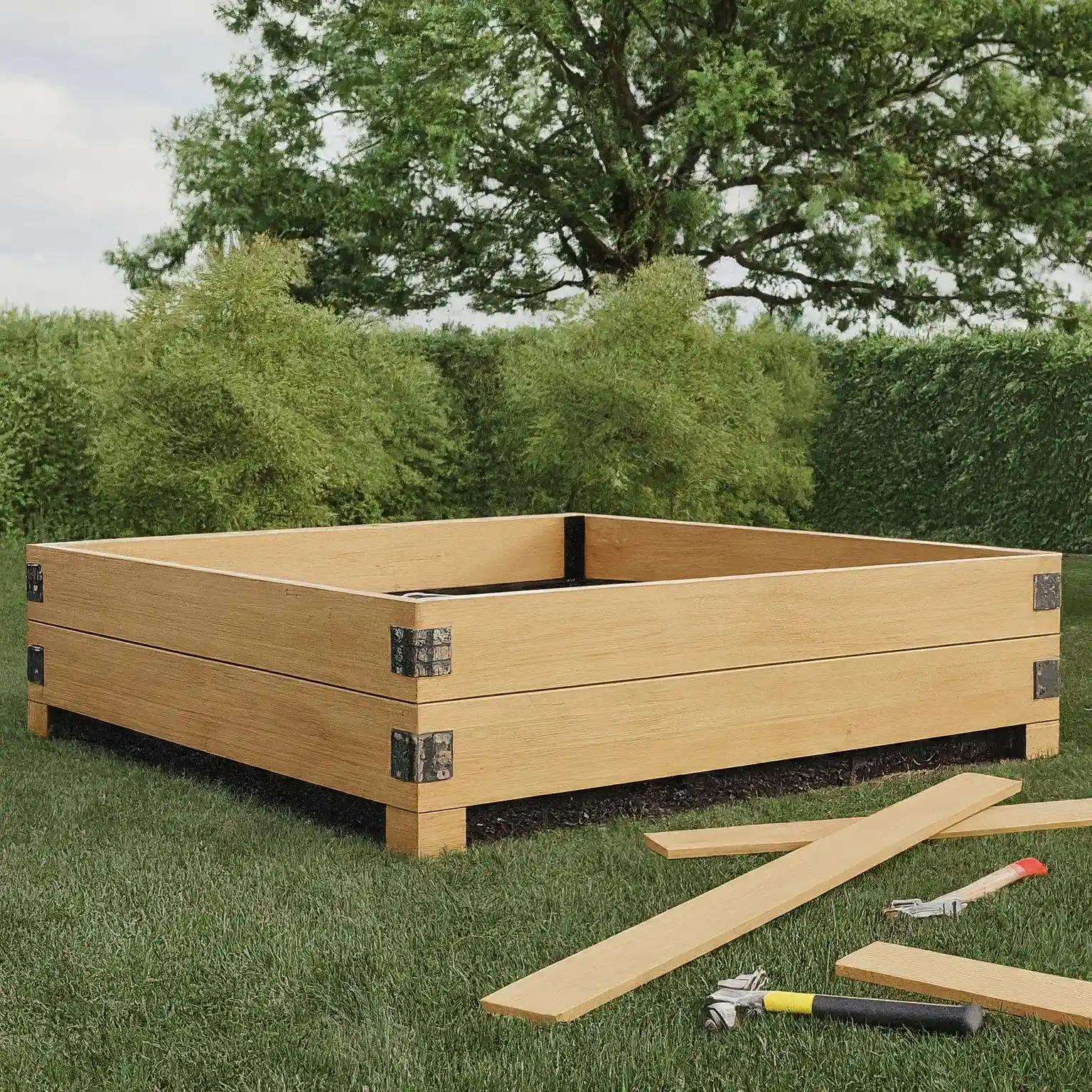 assembling a raised garden bed