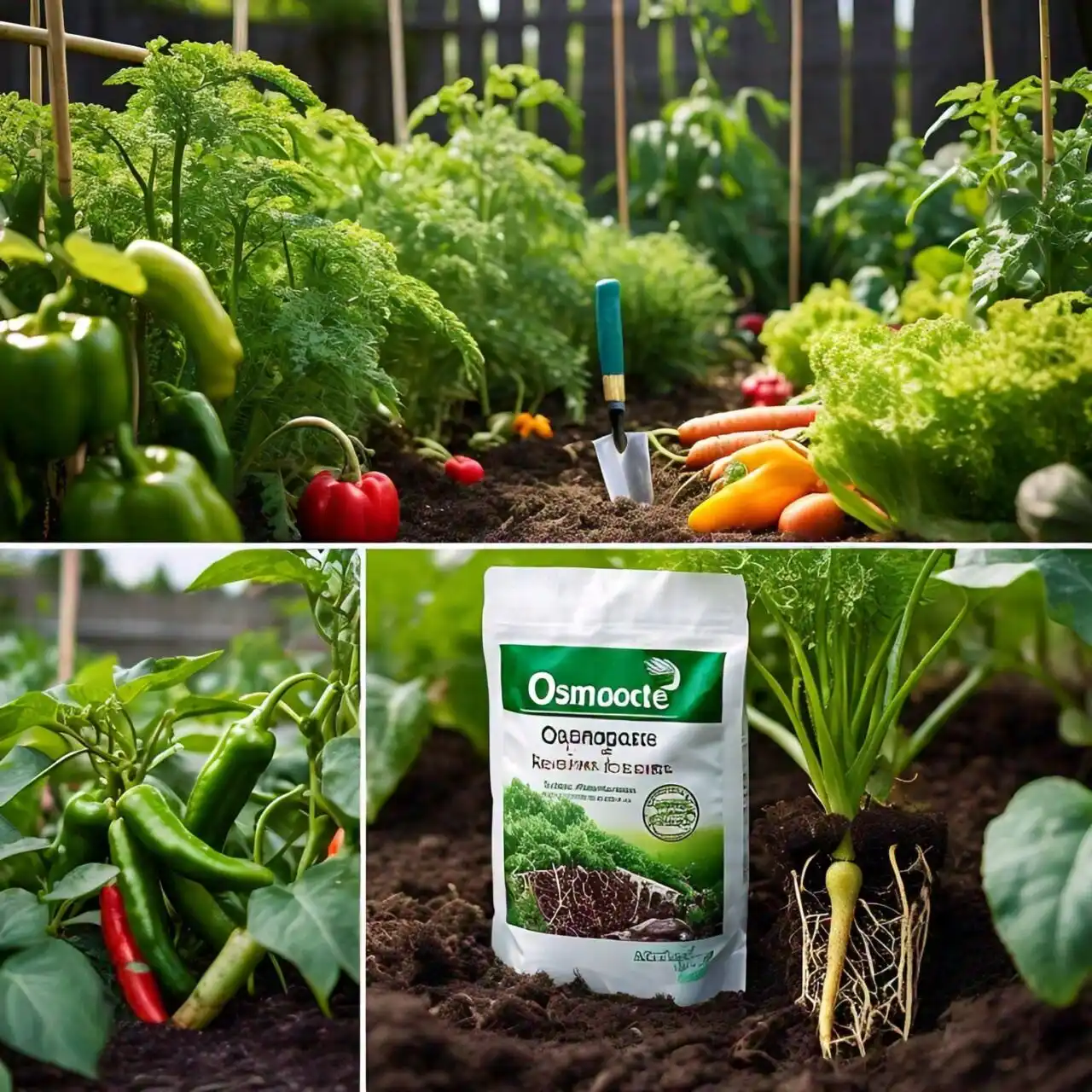 bag of Osmocote fertilizer with a seal of approval for organic gardening