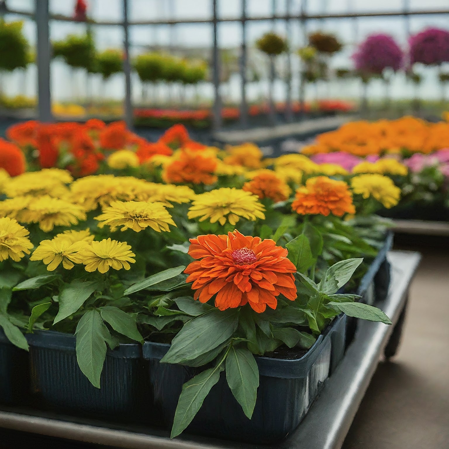 bustling garden center