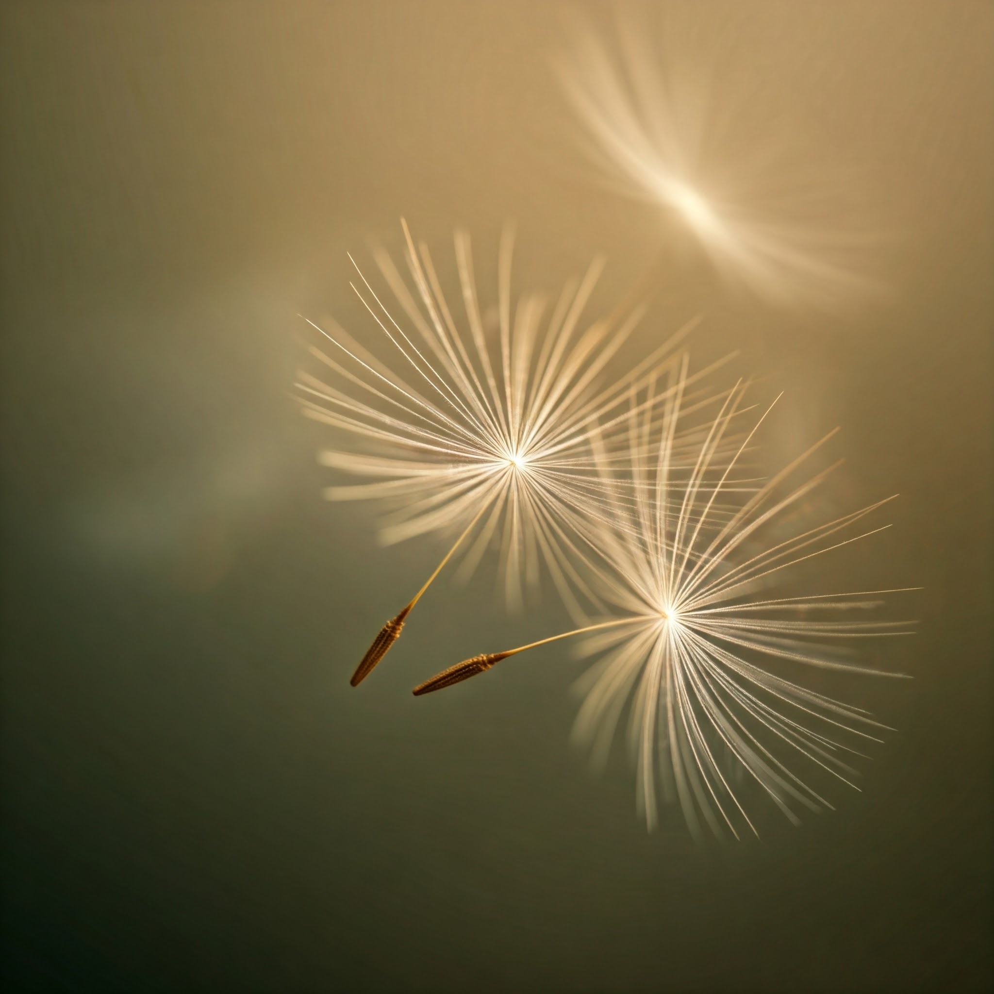 freshly dispersed dandelion seeds