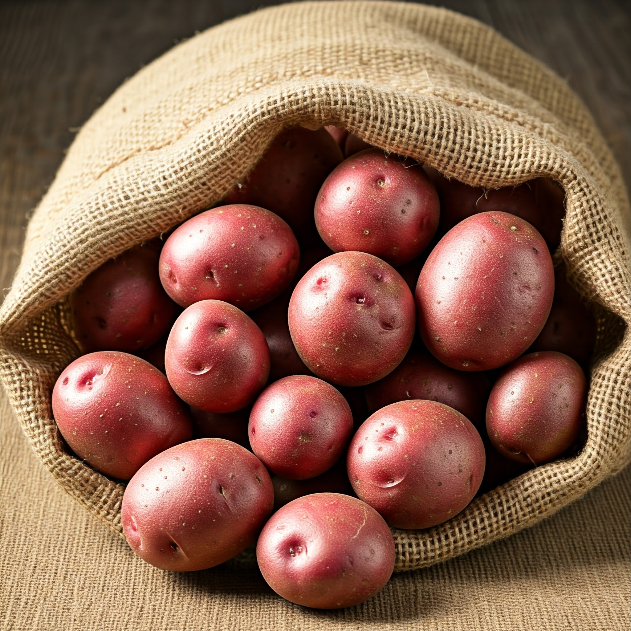 freshly dug Red Bliss potatoes