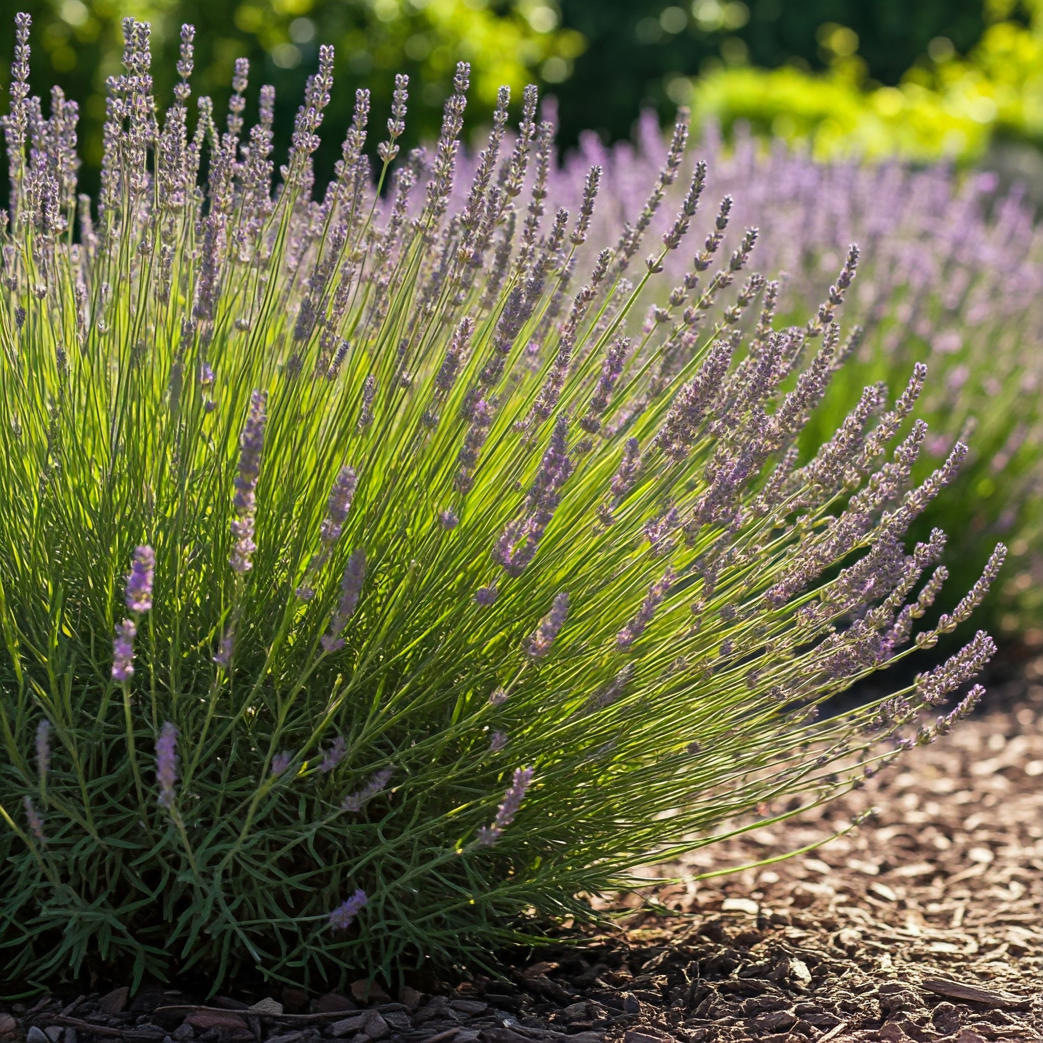 freshly pruned lavender shrub