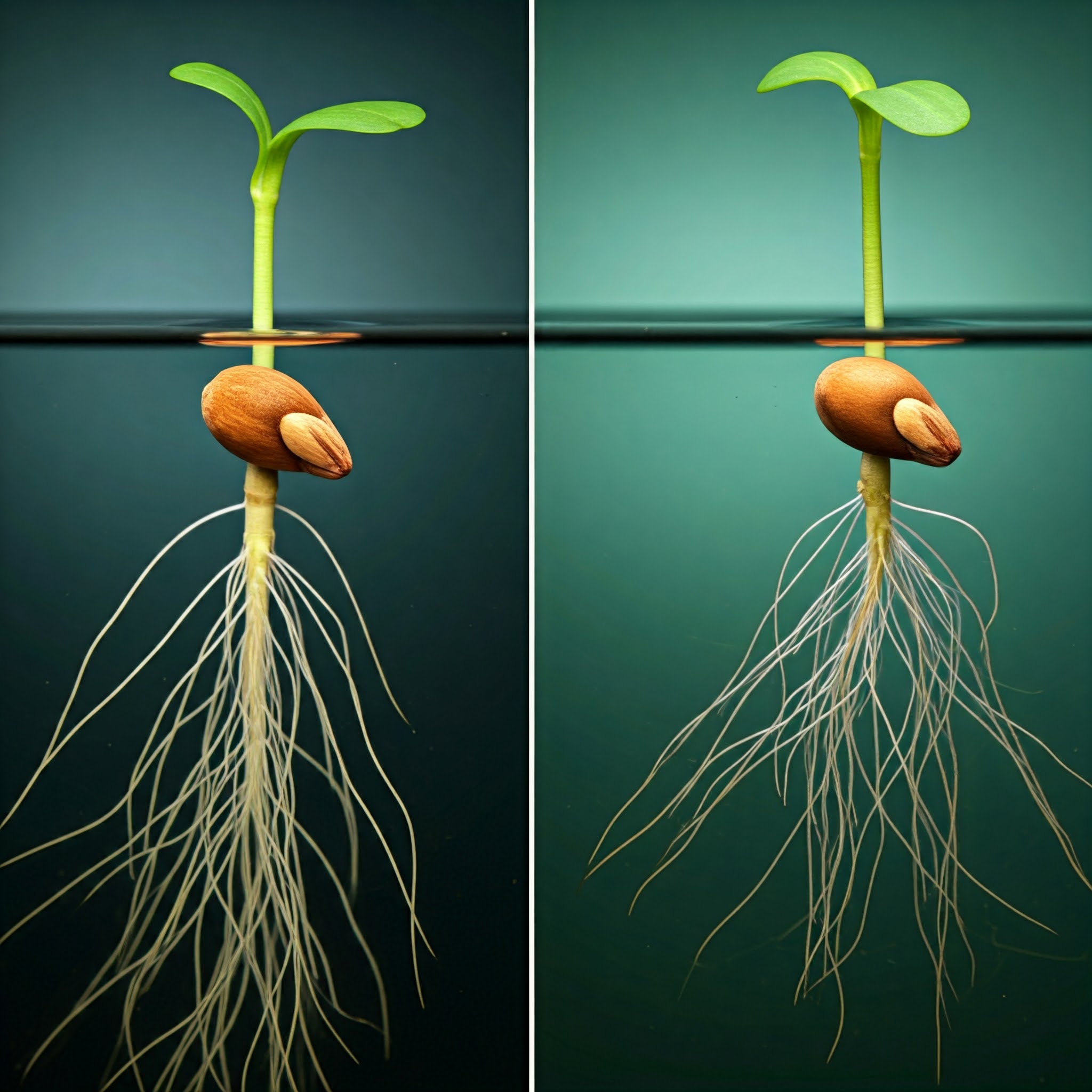 germination process of sinking seeds versus floating seeds