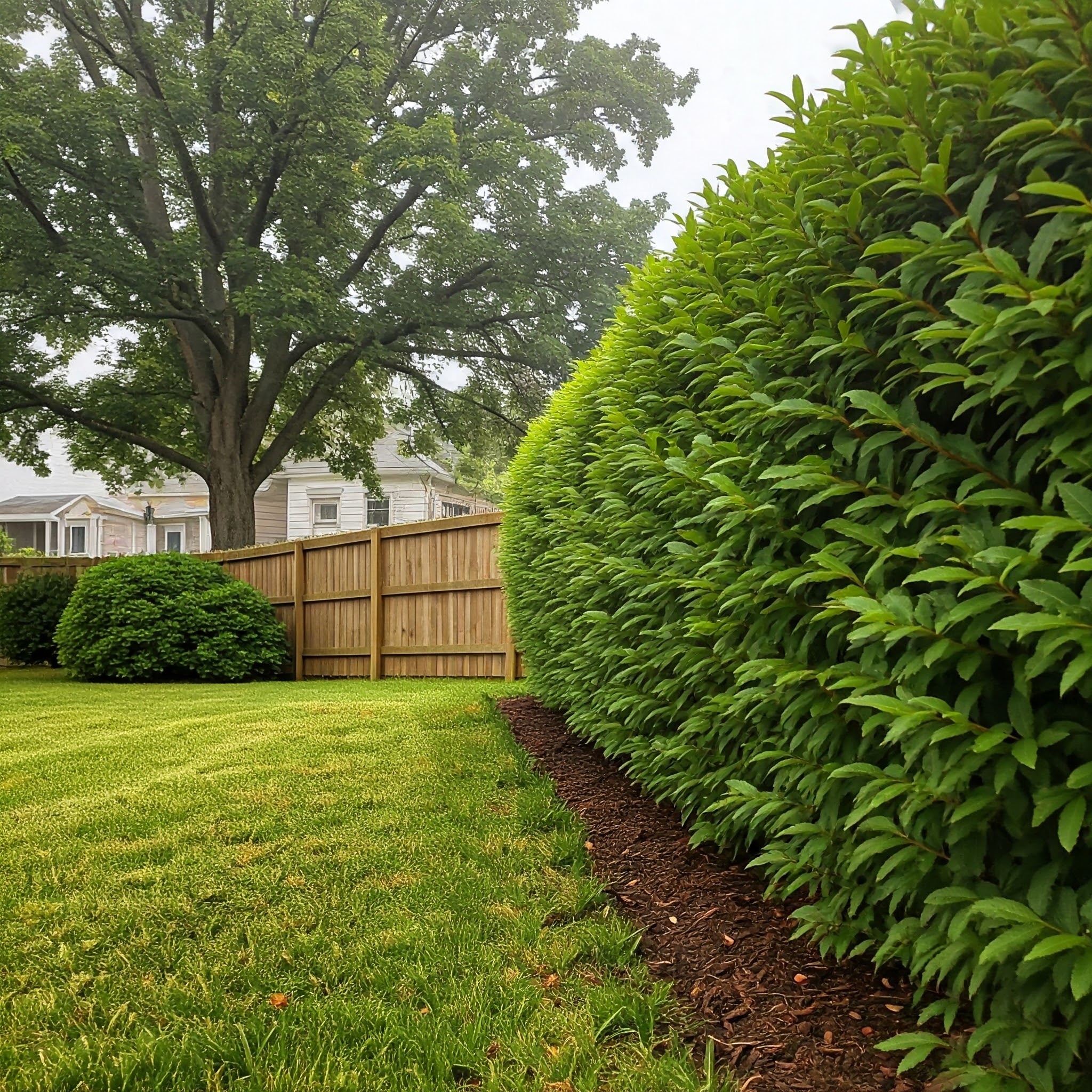 green foliage of a fence