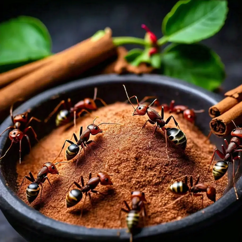 group of ants crawling around a natural ant deterrent