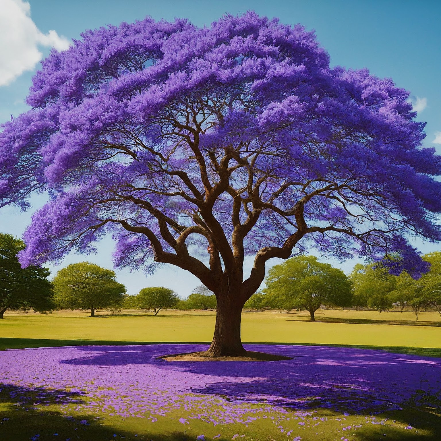 healthy Jacaranda tree in full bloom