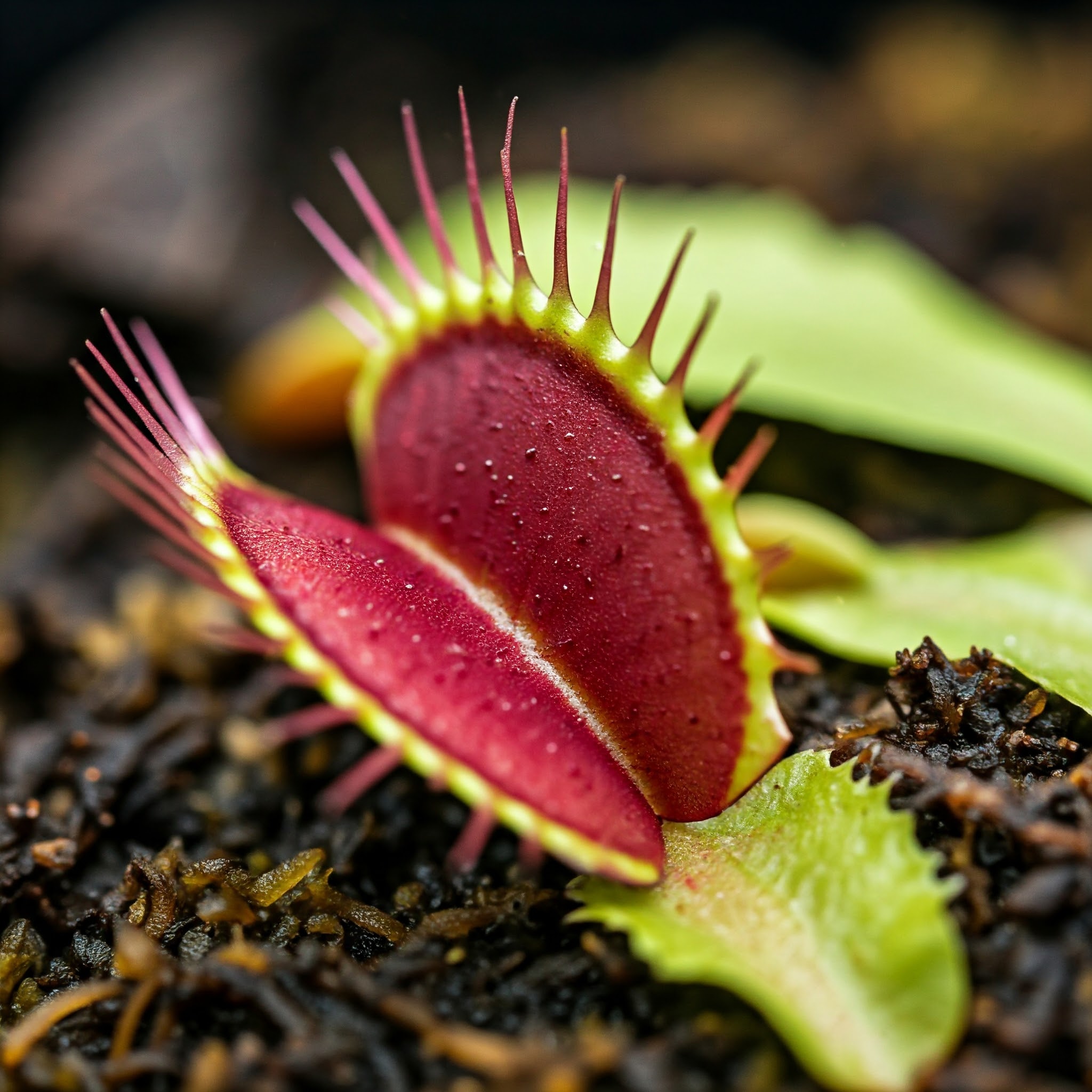 hinged trap mechanism of a Venus fly trap