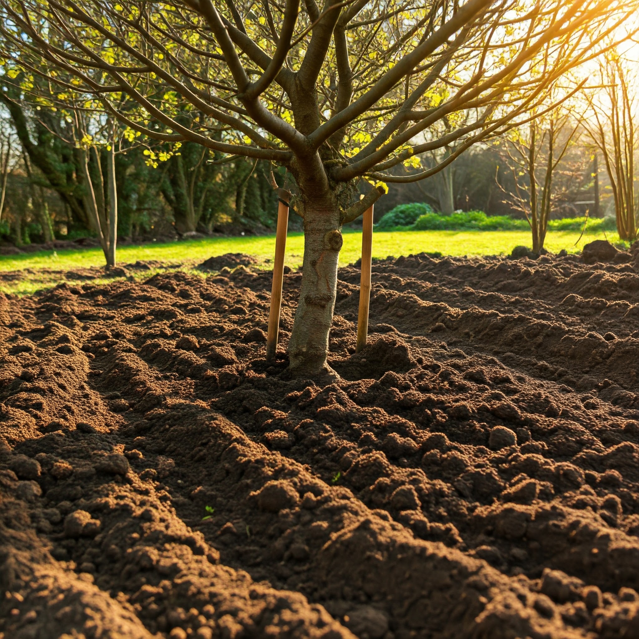 incorporating organic matter into a dense, clay-rich soil