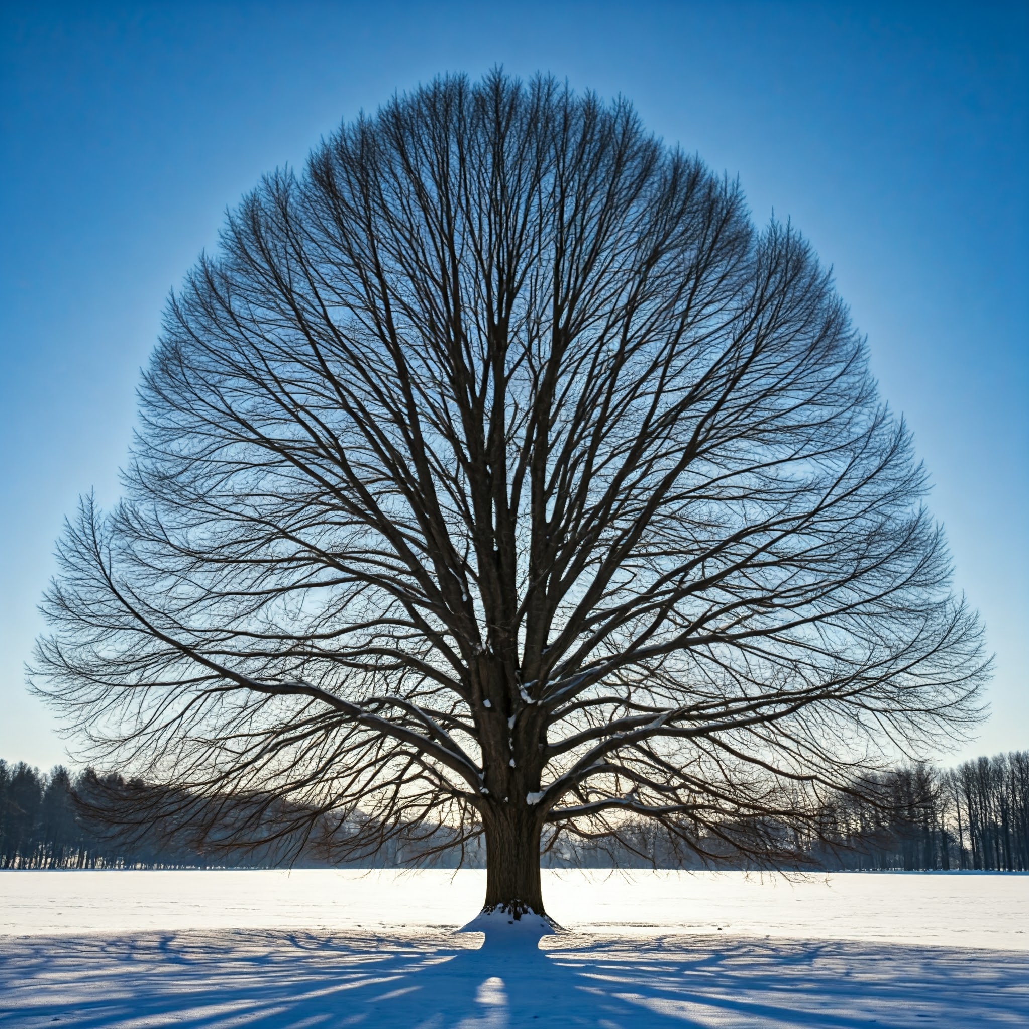 majestic maple tree standing tall in a snow