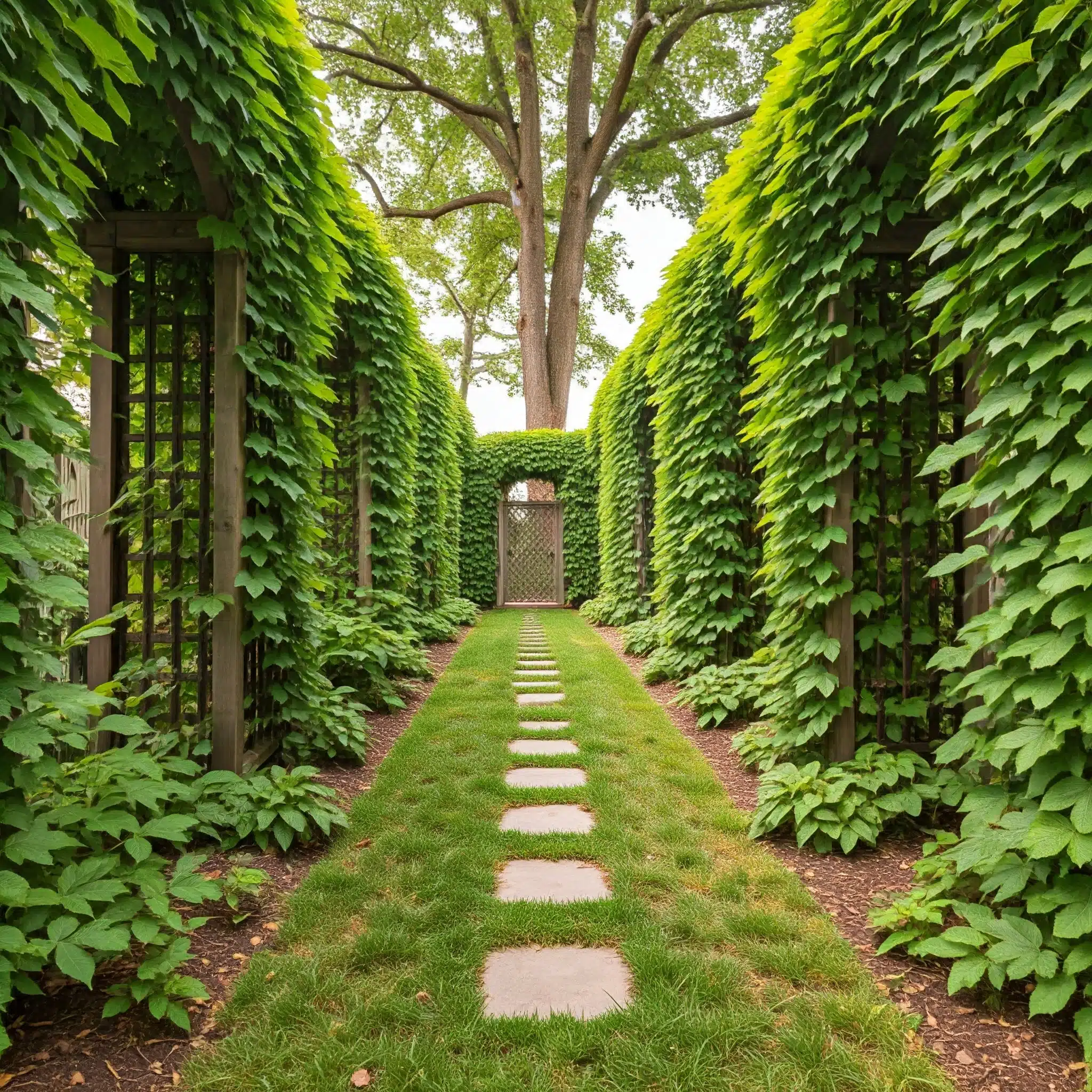 overall view of a backyard or garden setting