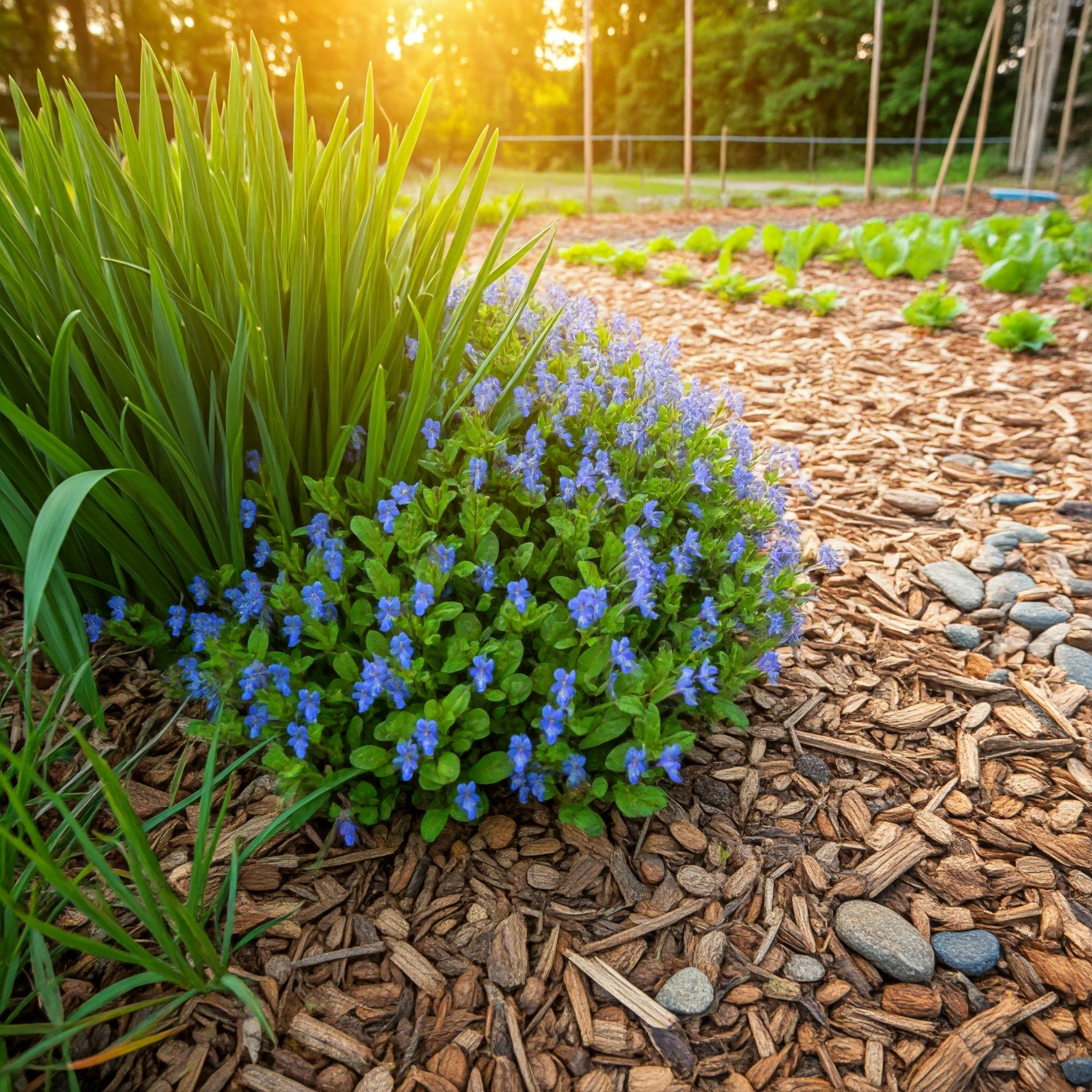 patch of lithodora diffusa ground cover in bloom