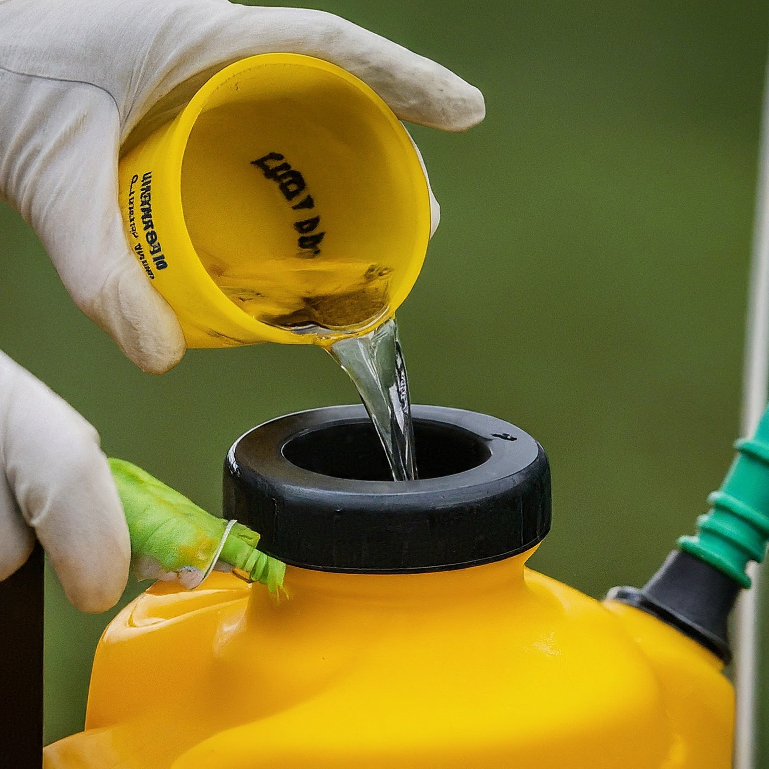 pouring Triclopyr 4 concentrate