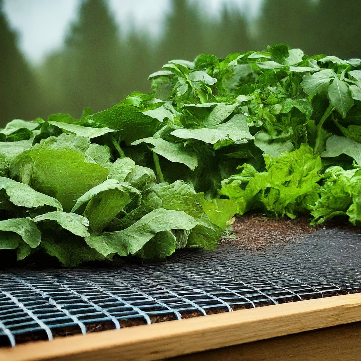 raised garden bed with healthy vegetables growing inside