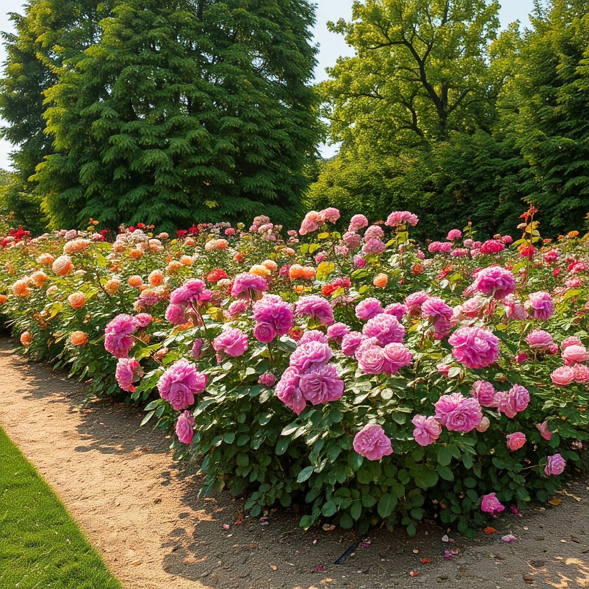 rose bushes in full bloom