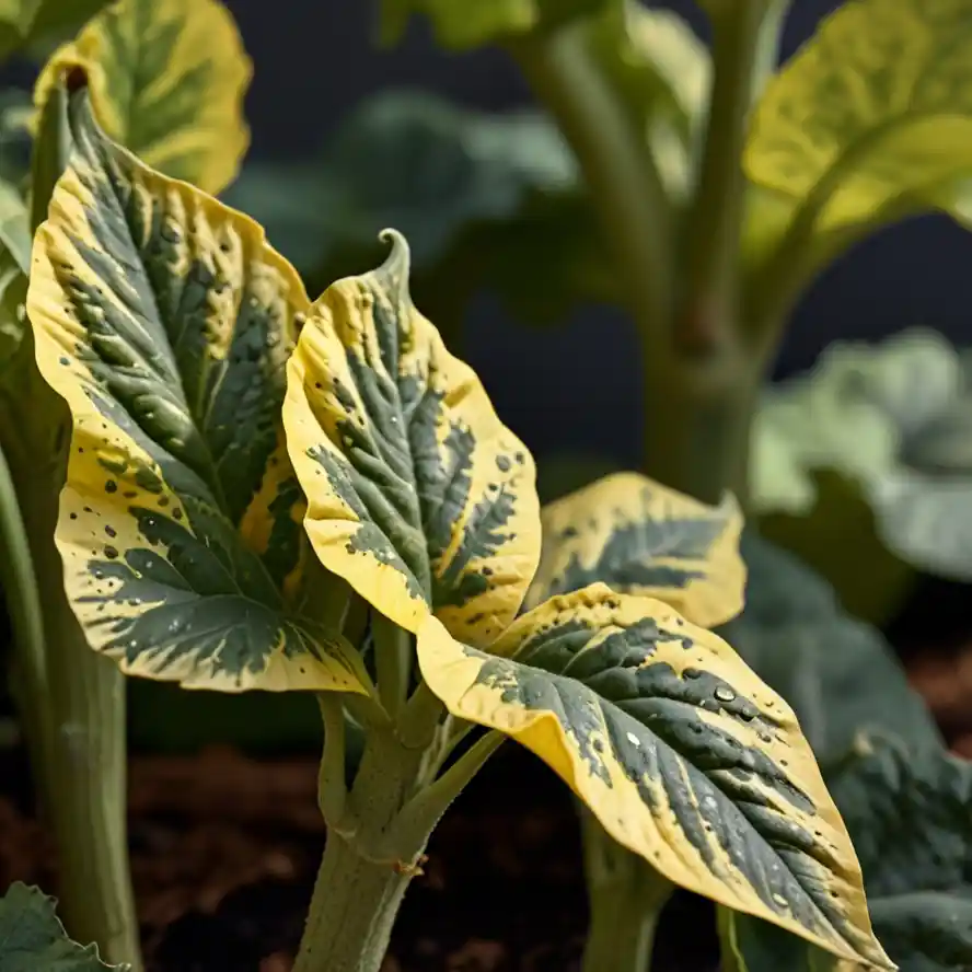 squash leaves turning yellow