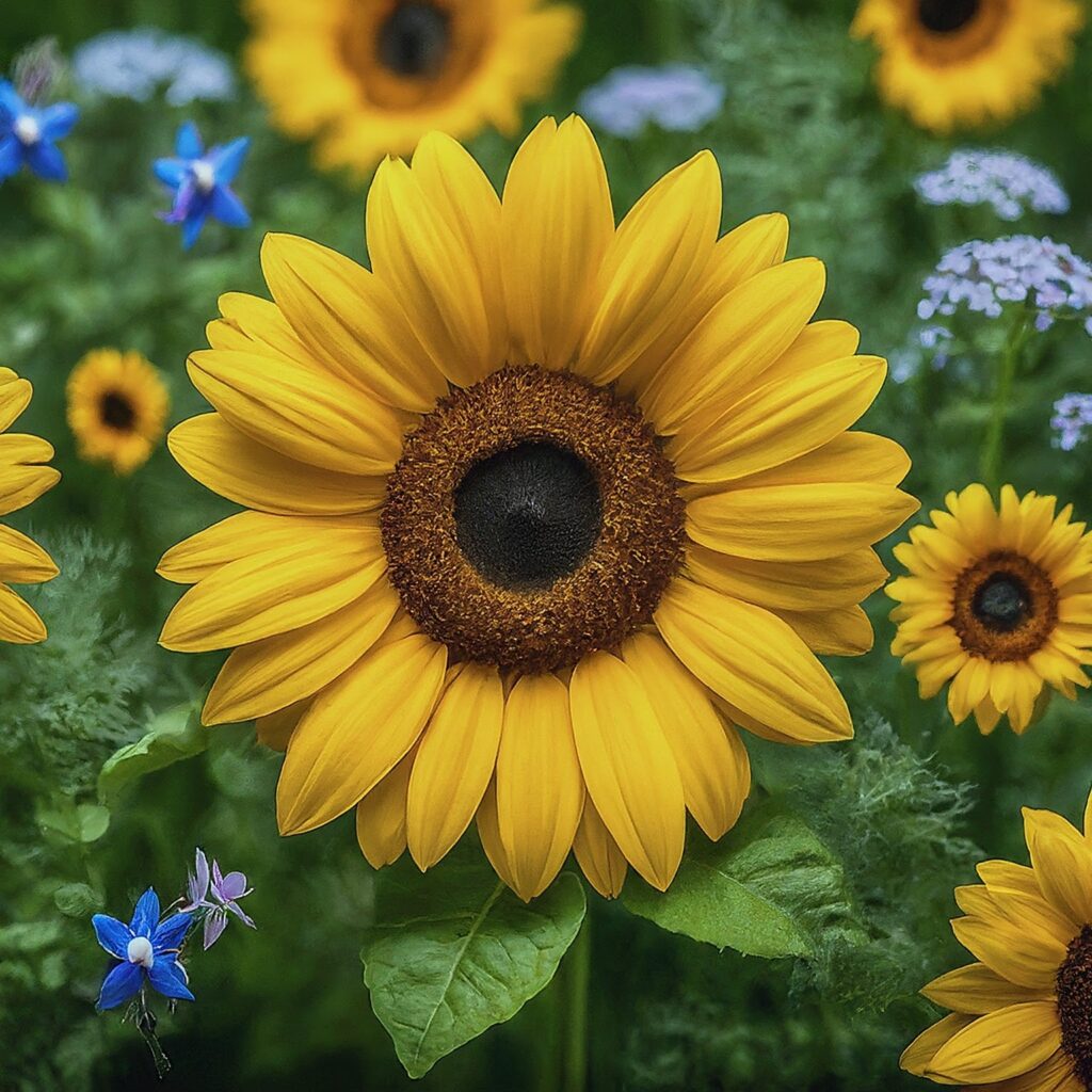 sunflower garden in full bloom