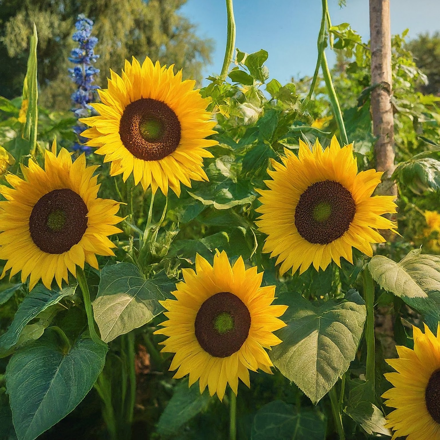 sunflower garden with a mix plants