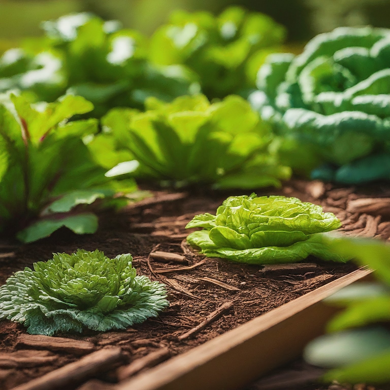 vegetable garden with vibrant plants