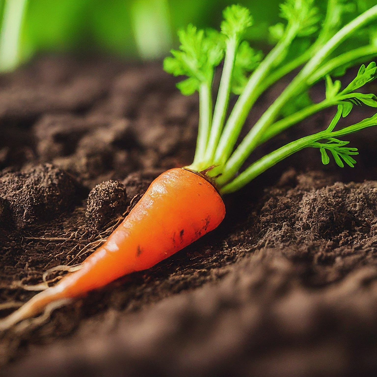 vibrant carrot seedling