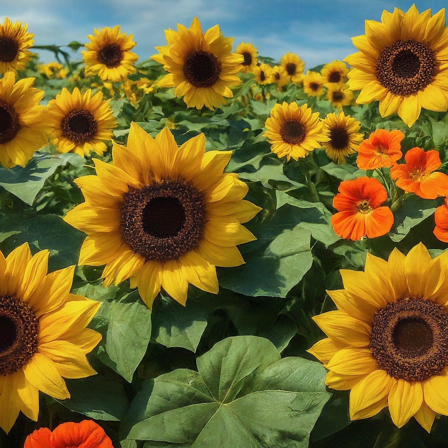 vibrant sunflower garden